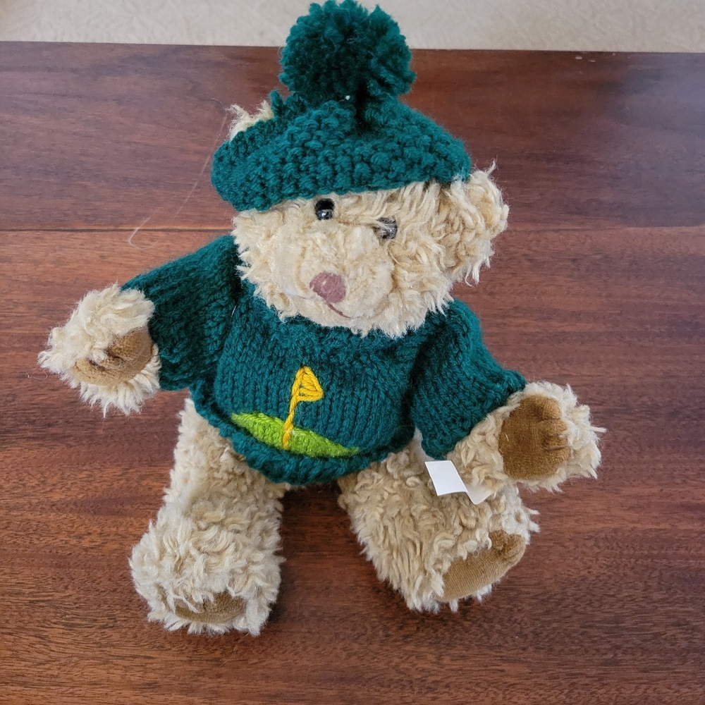 Bearland Golfer Teddy Bear Jointed Plush Stuffed Animal Golf Vintage